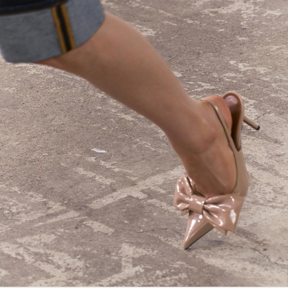 ZARA SLINGBACK HEELS WITH BOW SZ 6.5(37) - Picture 4 of 9